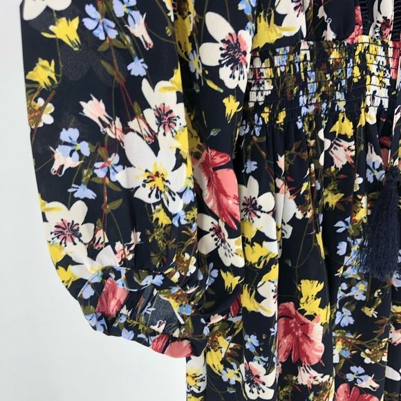 Banana Republic Valeri Long Sleeve Floral Smocked Waist Dress size Medium - Picture 5 of 14